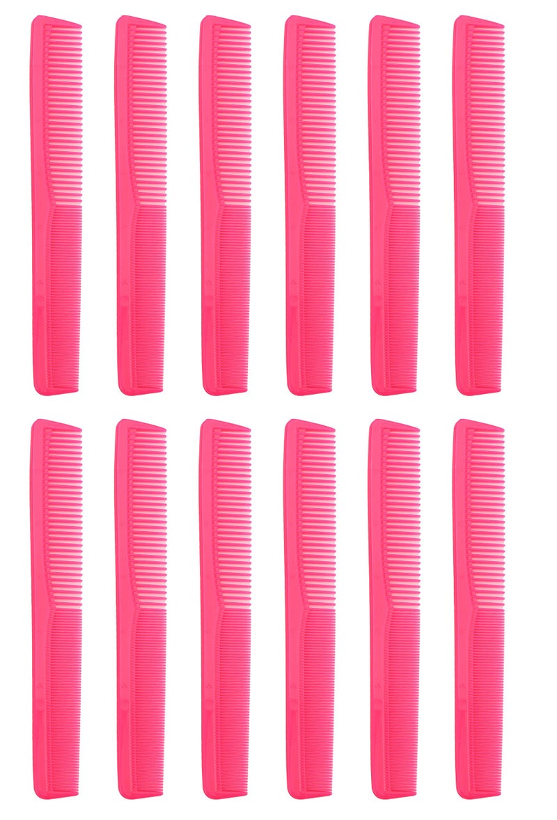Krest 7 inch All Purpose Hair Comb. Hair Cutting Combs. Barberâ€™s & Hairstylist Combs. Neon Pink 1 DZ - Image 2